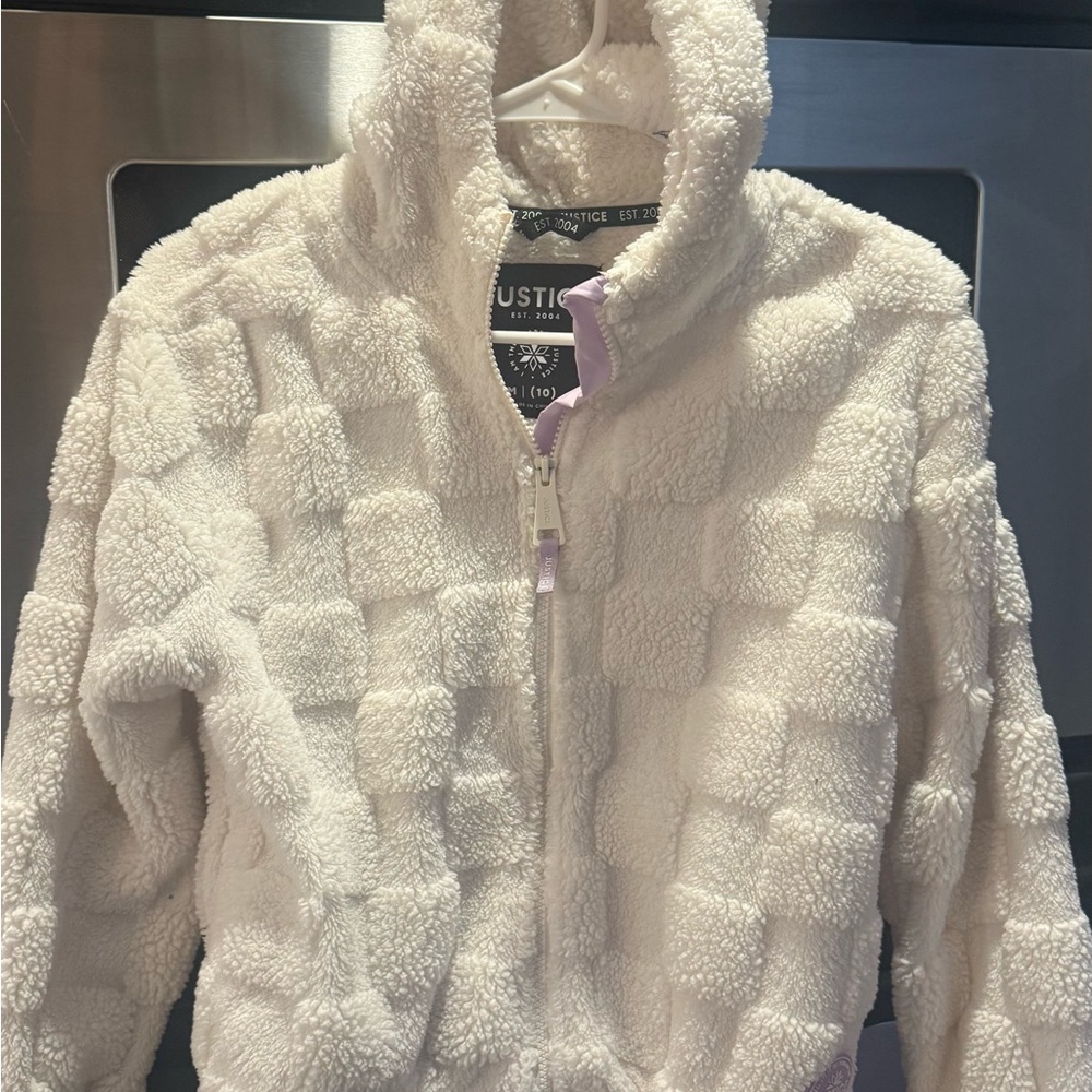 Justice Cream Textured Hoodie